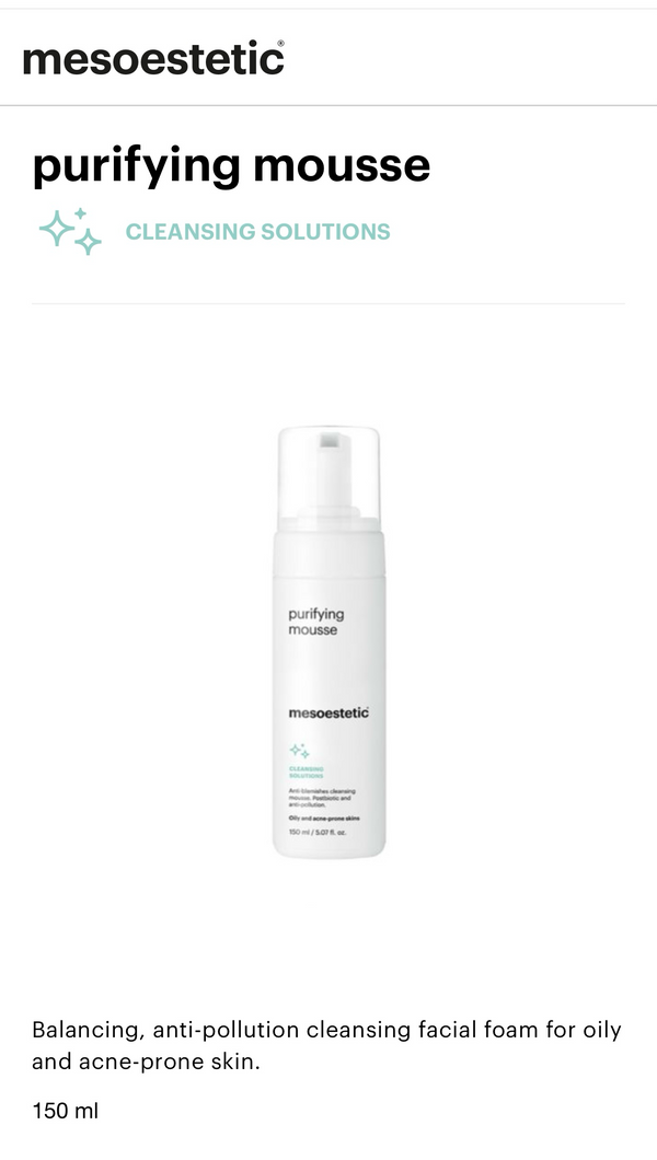 purifying mousse 150ml.

mesoestetic®